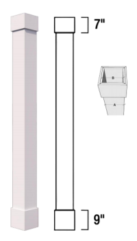 Square Column Wrap Semi-Assembled PVC Flat Panel with Plain Top & Base