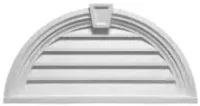 Half-Round Louver with Decorative Trim & Keystones